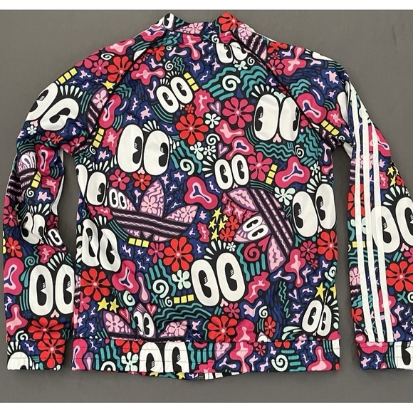 Adidas Originals Jacket Women Medium Hattie Stewart Floral Eyes Track Full Zip - Picture 7 of 12